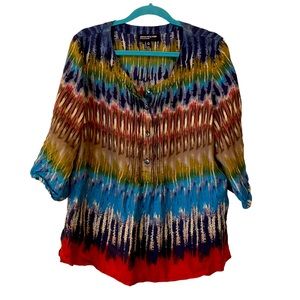 JONES NEW YORK SZ 14 Silk Top, Tie Dye